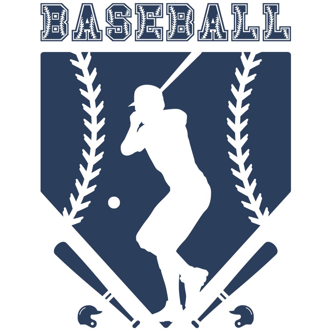 White Navy Simple Modern Baseball Player T-Shirt