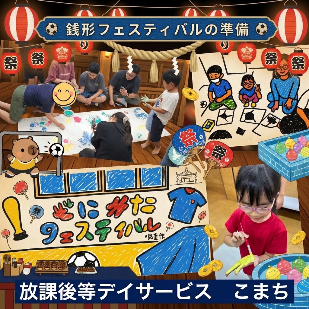 【活動報告】銭形フェスティバルの準備！ 子どもたちがちぎり絵と手形アートで看板作りに挑戦✨